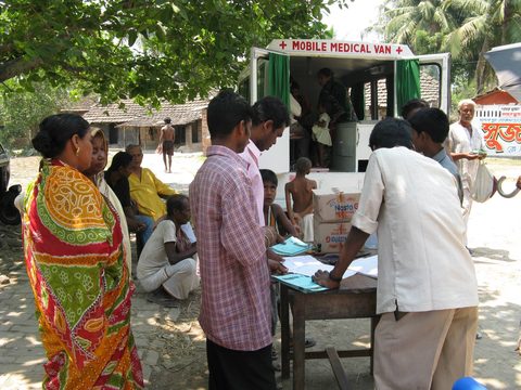 The mobile medical unit at work